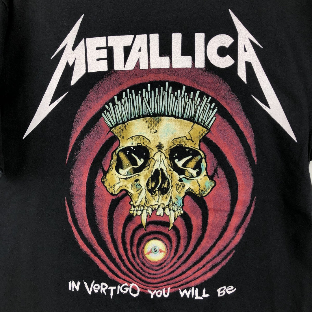 METALLICA Skull Pattern Band T-shirt Band Tee Men's M size cotton black type Vintage Second Hand