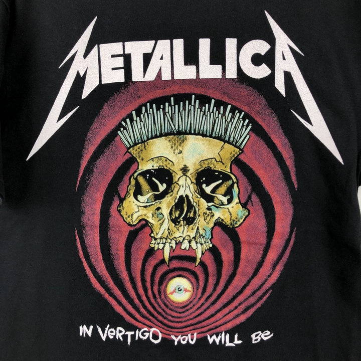 METALLICA Skull Pattern Band T-shirt Band Tee Men's M size cotton black type Vintage Second Hand