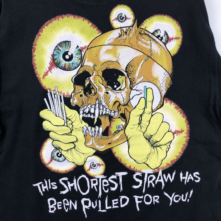 METALLICA Skull Pattern Band T-shirt Band Tee Men's M size cotton black type Vintage Second Hand