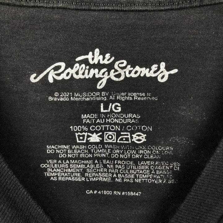 THE ROLLING STONES All-Over Print Band T-Shirt (Men's Size L) cotton black type Vintage Second Hand