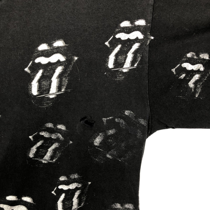 THE ROLLING STONES All-Over Print Band T-Shirt (Men's Size L) cotton black type Vintage Second Hand