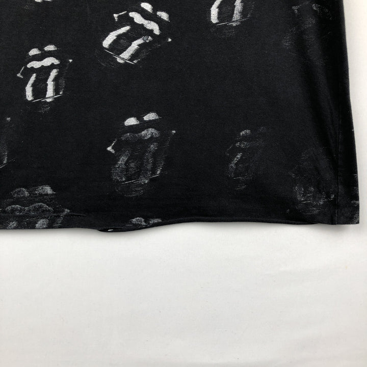 THE ROLLING STONES All-Over Print Band T-Shirt (Men's Size L) cotton black type Vintage Second Hand