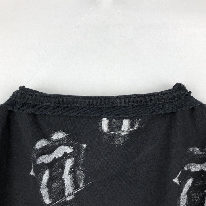 THE ROLLING STONES All-Over Print Band T-Shirt (Men's Size L) cotton black type Vintage Second Hand
