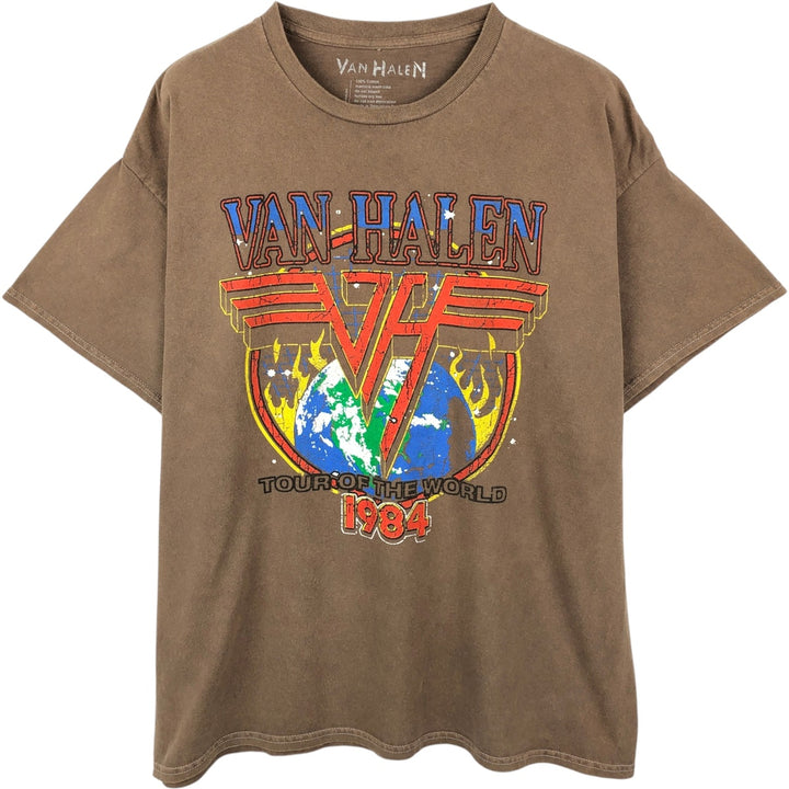 VAN HALEN band t-shirt, men's size XL. cotton brown type Vintage Second Hand