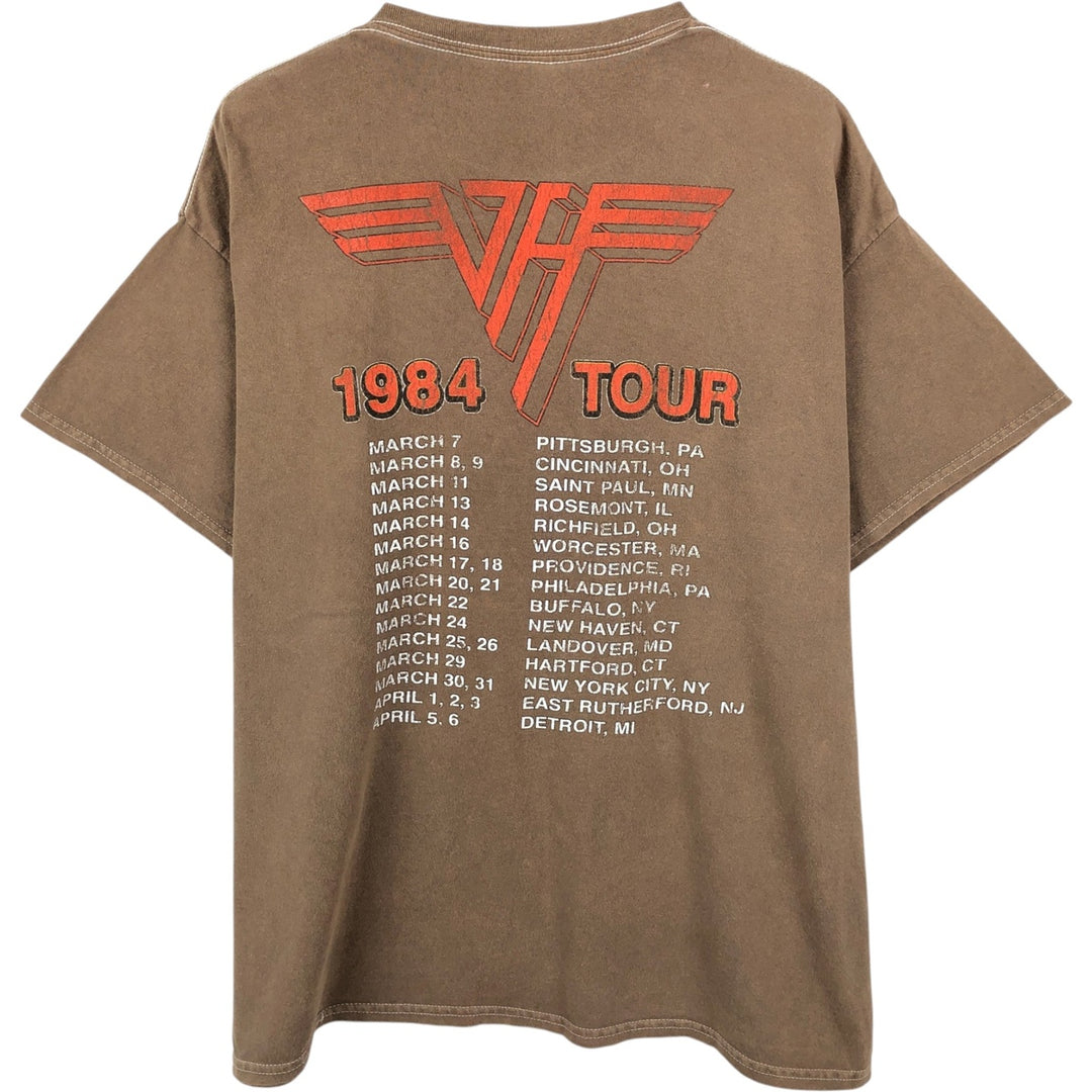 VAN HALEN band t-shirt, men's size XL. cotton brown type Vintage Second Hand