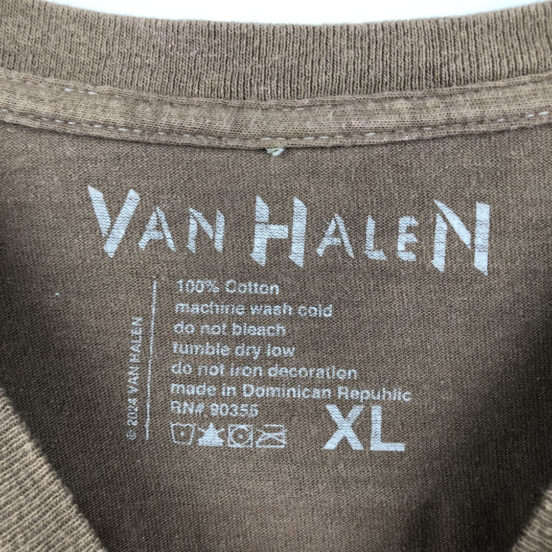 VAN HALEN band t-shirt, men's size XL. cotton brown type Vintage Second Hand