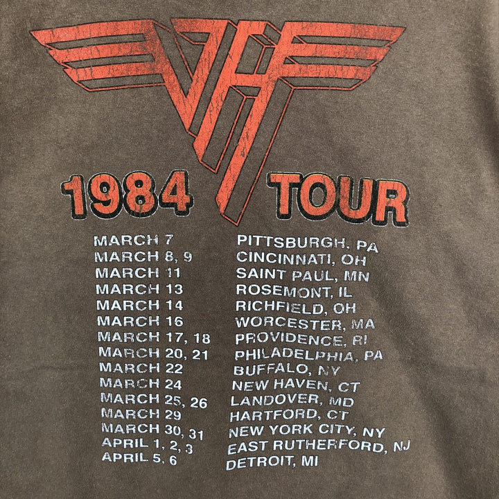VAN HALEN band t-shirt, men's size XL. cotton brown type Vintage Second Hand