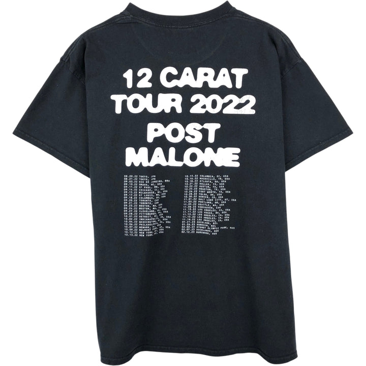 POST MALONE Wrap T-Shirt (Men's XL equivalent) cotton black type Vintage Second Hand
