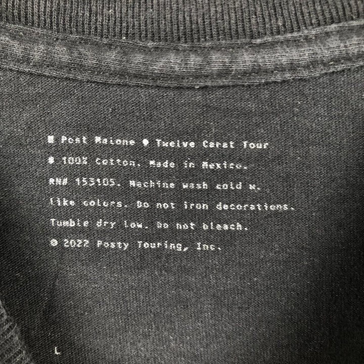 POST MALONE Wrap T-Shirt (Men's XL equivalent) cotton black type Vintage Second Hand