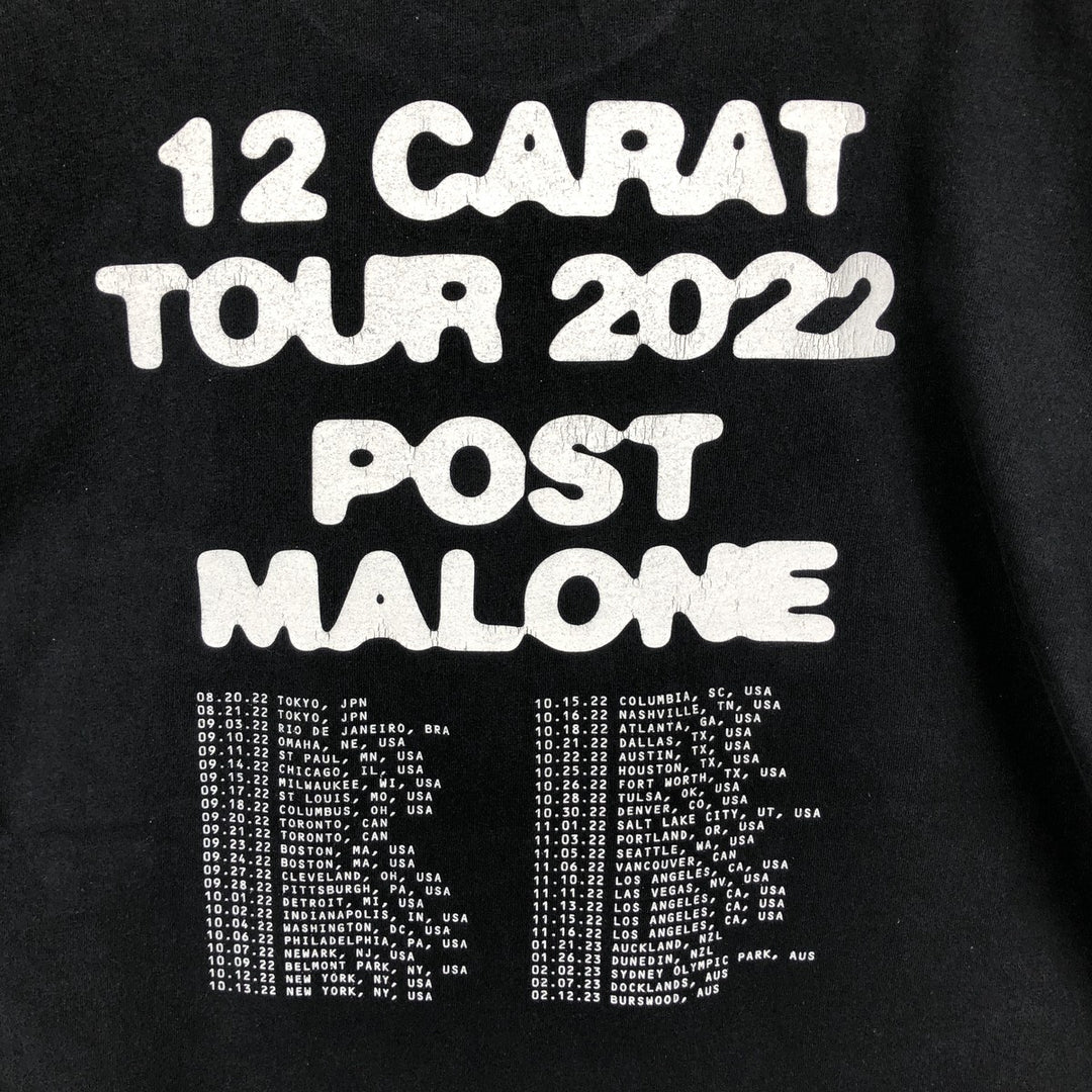 POST MALONE Wrap T-Shirt (Men's XL equivalent) cotton black type Vintage Second Hand