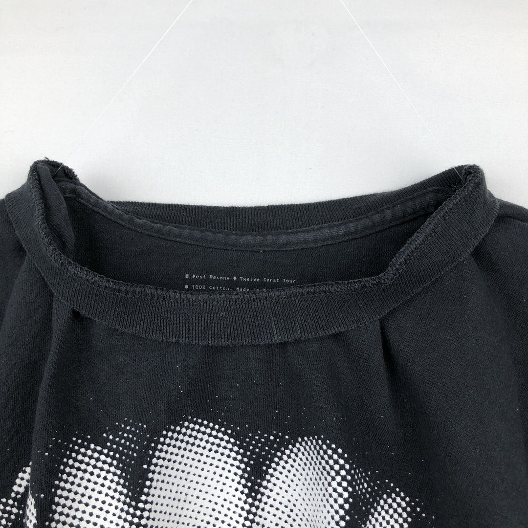 POST MALONE Wrap T-Shirt (Men's XL equivalent) cotton black type Vintage Second Hand