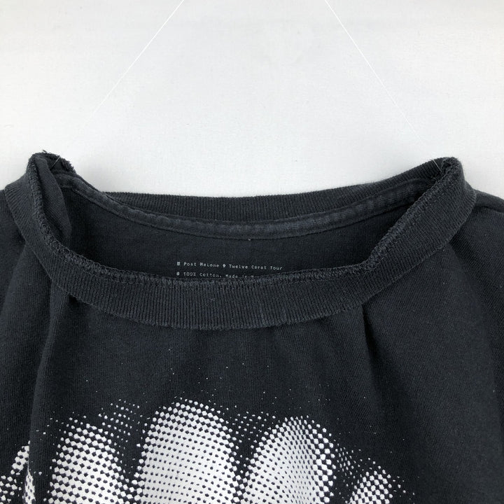 POST MALONE Wrap T-Shirt (Men's XL equivalent) cotton black type Vintage Second Hand