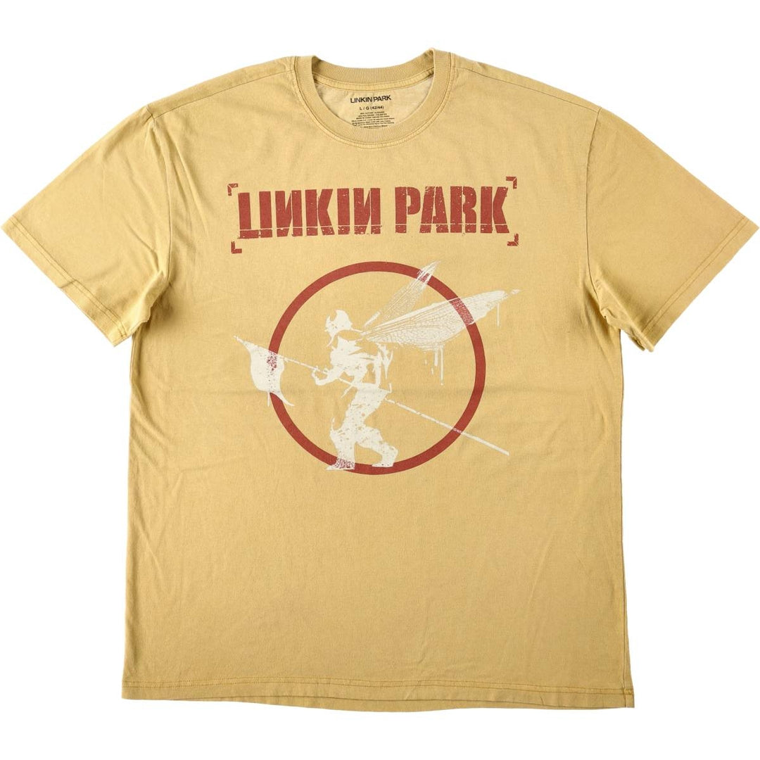 LINKIN PARK Band T-Shirt, Men's Size L cotton Beige type Vintage Second Hand