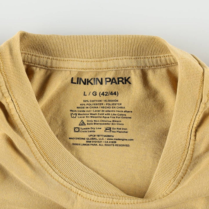 LINKIN PARK Band T-Shirt, Men's Size L cotton Beige type Vintage Second Hand