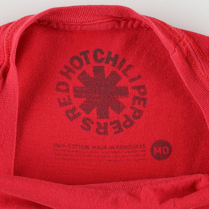 RED HOT CHILI PEPPERS Red Hot Chili Peppers Band T-shirt Band T Men's M size cotton red type Vintage Second Hand