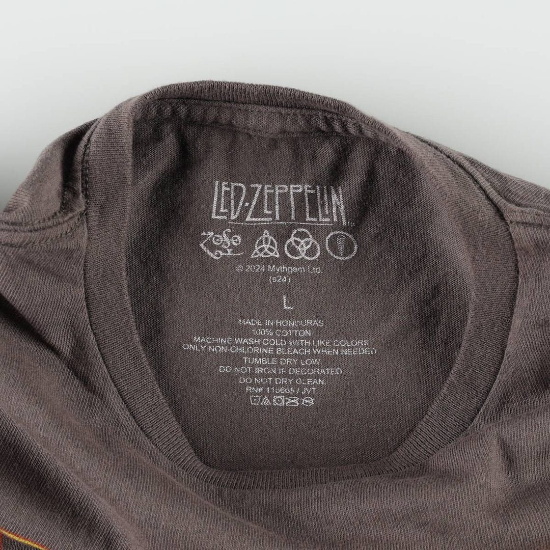 Led Zeppelin Band T-shirt, Band T, Men's L size cotton Charcoal Vintage Second Hand