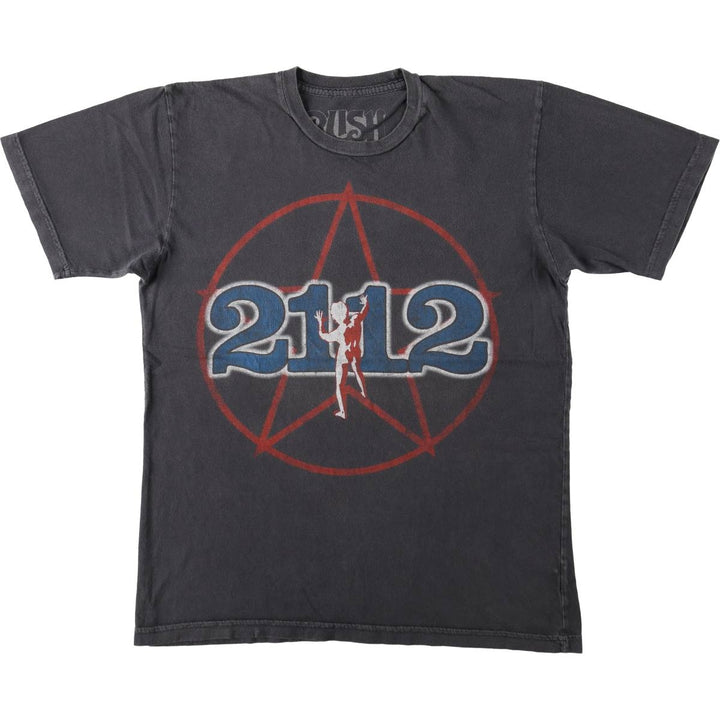 RUSH Band T-Shirt, Made in USA, Men's Size M (approx.) cotton Charcoal Vintage Second Hand