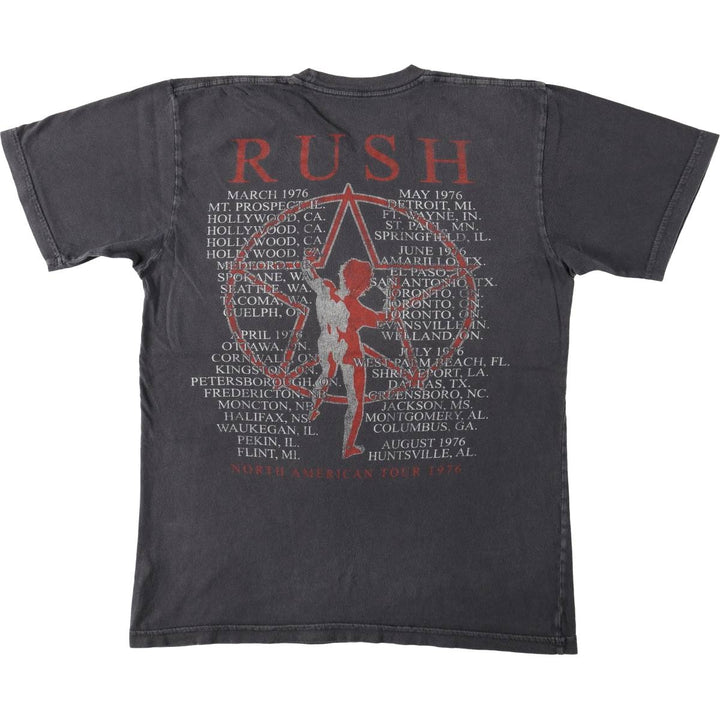 RUSH Band T-Shirt, Made in USA, Men's Size M (approx.) cotton Charcoal Vintage Second Hand