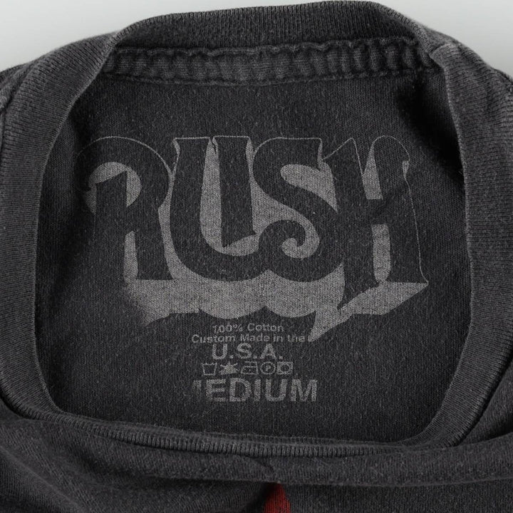RUSH Band T-Shirt, Made in USA, Men's Size M (approx.) cotton Charcoal Vintage Second Hand