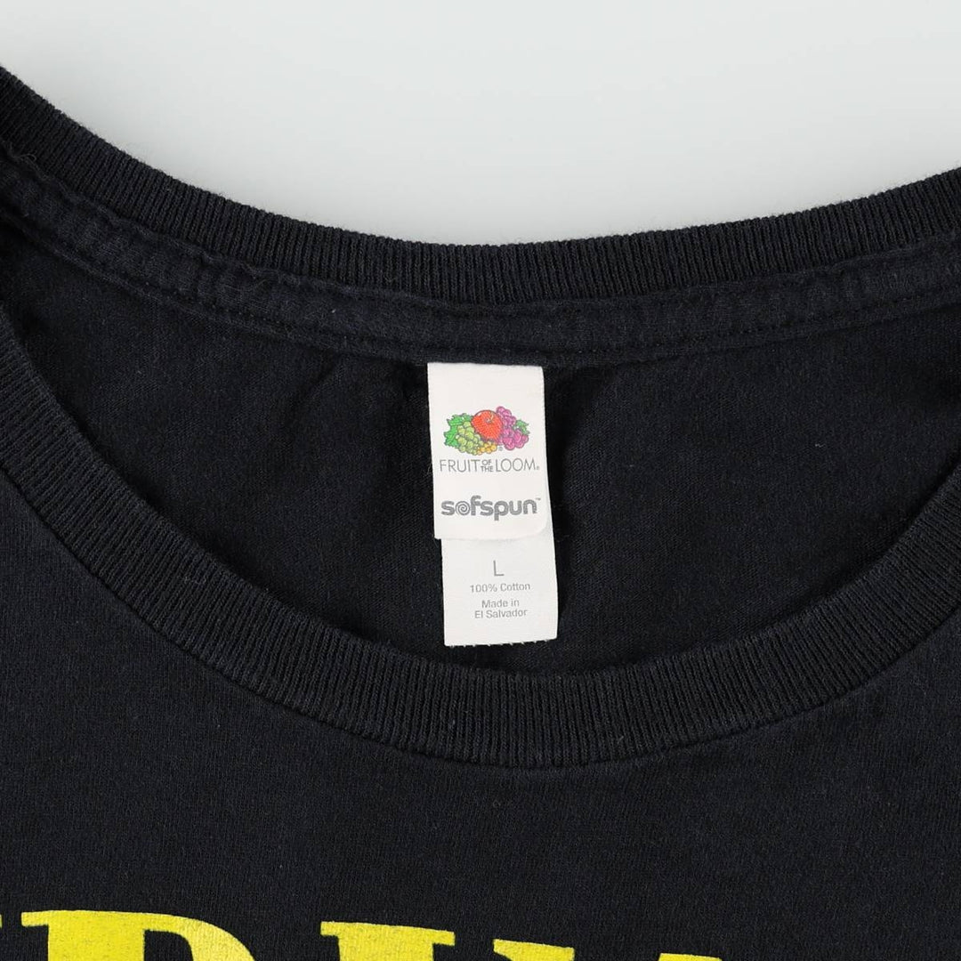 Fruit of the Loom FRUIT OF THE LOOM NIRVANA Band T-shirt Band Tee Men's L size cotton black type Vintage Second Hand