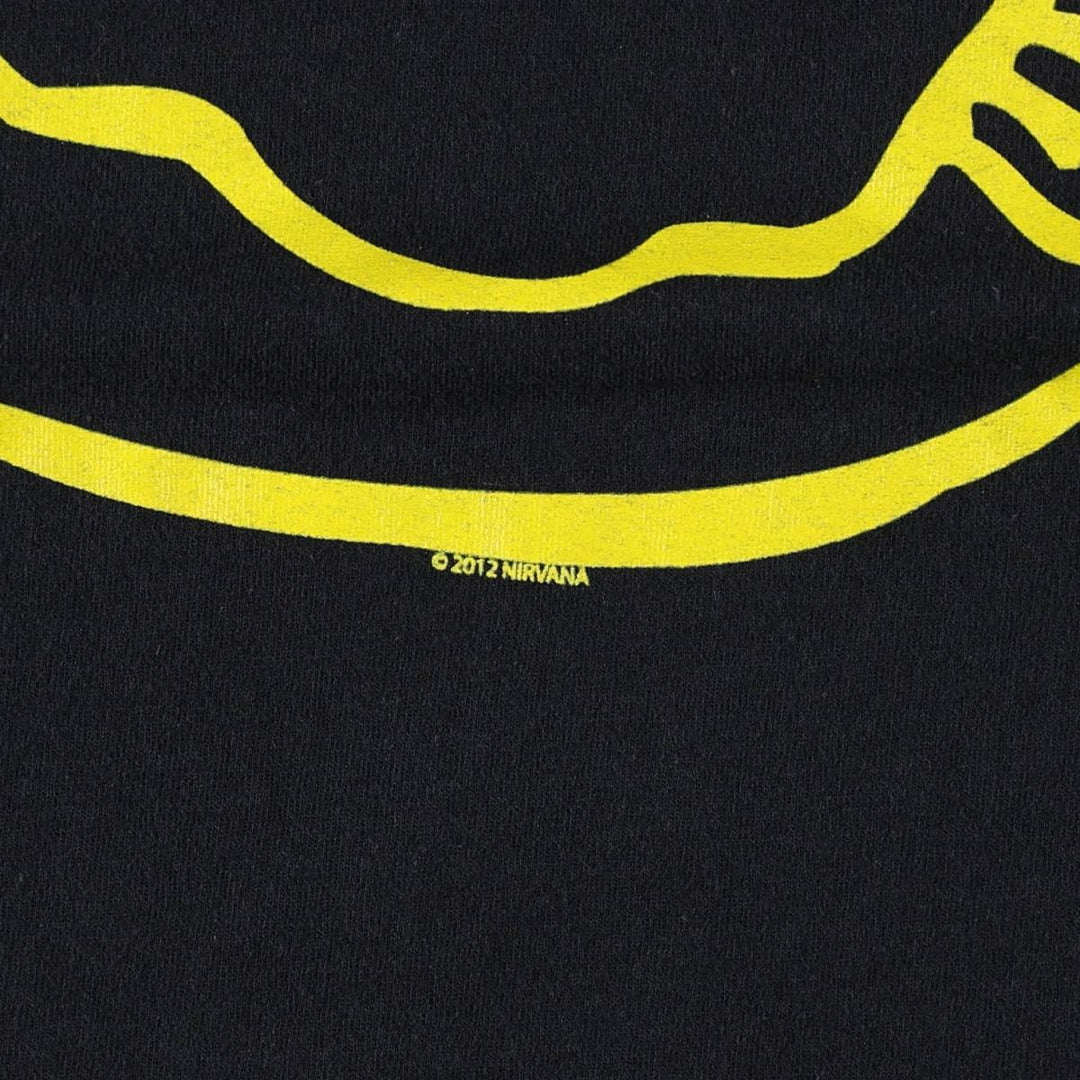 Fruit of the Loom FRUIT OF THE LOOM NIRVANA Band T-shirt Band Tee Men's L size cotton black type Vintage Second Hand