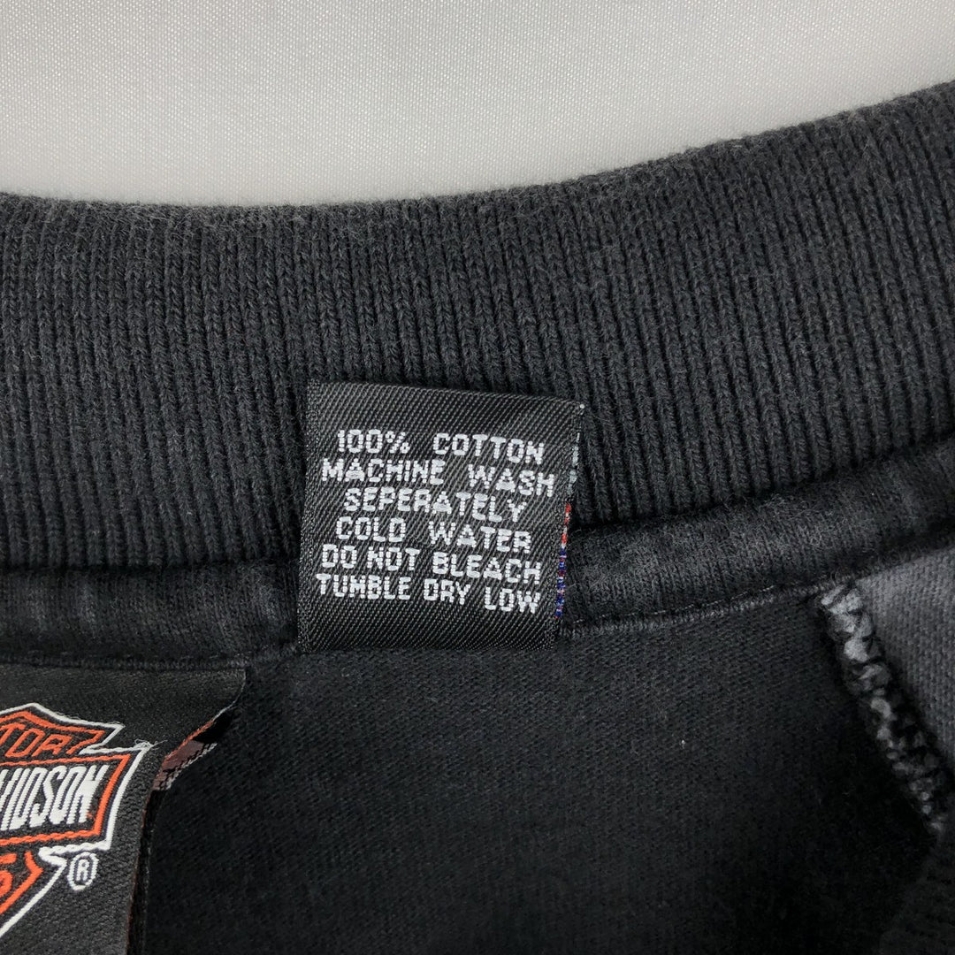 Harley-Davidson Short Sleeve Polo Shirt Made in USA Men's Size L cotton black type Vintage Second Hand