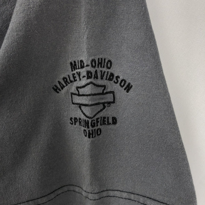 Harley-Davidson Short Sleeve Polo Shirt Made in USA Men's Size L cotton black type Vintage Second Hand
