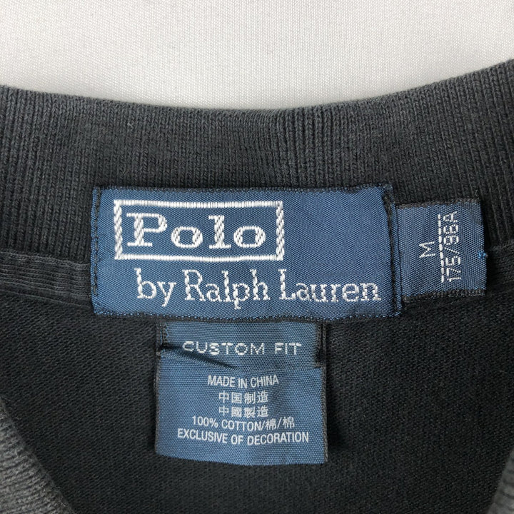 Ralph Lauren POLO by Ralph Lauren CUSTOM FIT Big Pony Short Sleeve Polo Shirt Men's M size cotton black type Vintage Second Hand