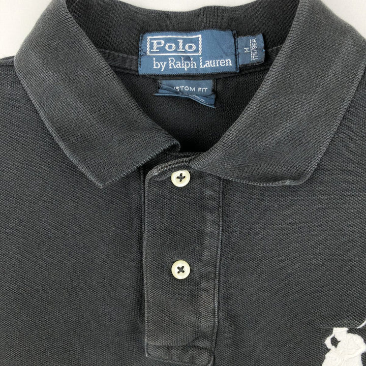 Ralph Lauren POLO by Ralph Lauren CUSTOM FIT Big Pony Short Sleeve Polo Shirt Men's M size cotton black type Vintage Second Hand