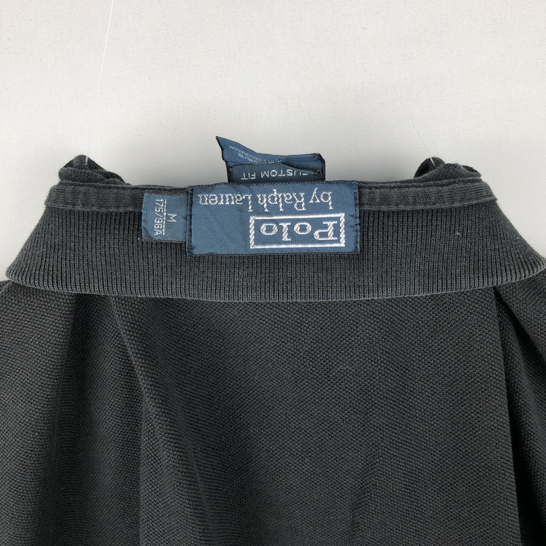 Ralph Lauren POLO by Ralph Lauren CUSTOM FIT Big Pony Short Sleeve Polo Shirt Men's M size cotton black type Vintage Second Hand