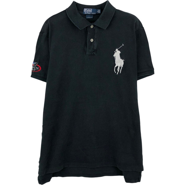 Ralph Lauren POLO by Ralph Lauren CUSTOM FIT Big Pony Short Sleeve Polo Shirt Men's L size cotton black type Vintage Second Hand