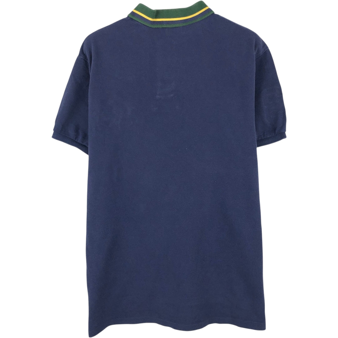 Ralph Lauren POLO by Ralph Lauren CUSTOM FIT Double Pony Short Sleeve Polo Shirt Men's L size cotton navy blue type Vintage Second Hand