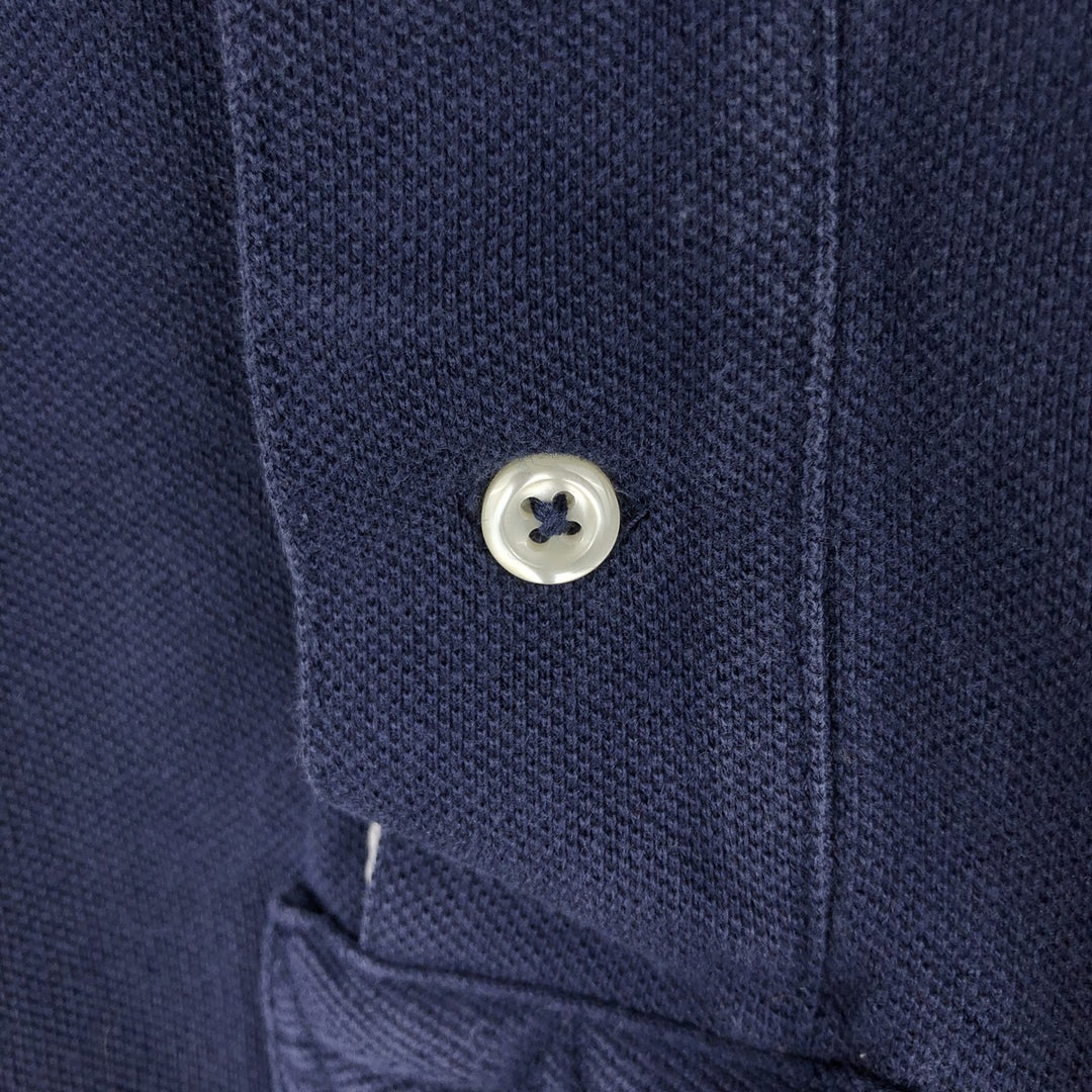 Ralph Lauren POLO by Ralph Lauren CUSTOM FIT Double Pony Short Sleeve Polo Shirt Men's L size cotton navy blue type Vintage Second Hand