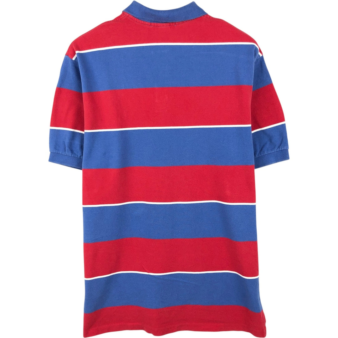 Ralph Lauren POLO by Ralph Lauren Multi-border short sleeve striped polo shirt Men's size L cotton blue type Vintage Second Hand