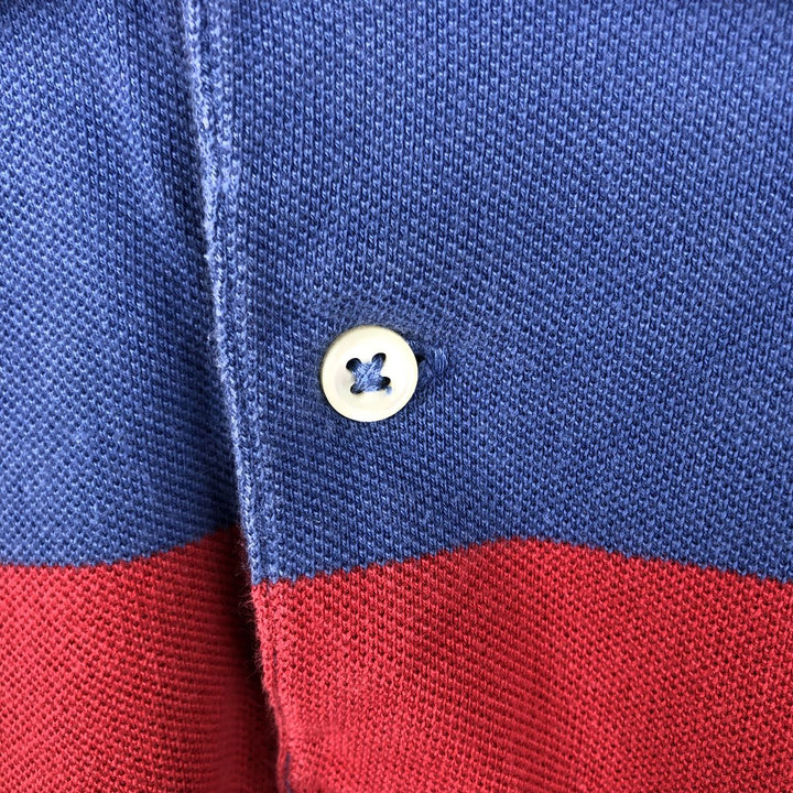 Ralph Lauren POLO by Ralph Lauren Multi-border short sleeve striped polo shirt Men's size L cotton blue type Vintage Second Hand