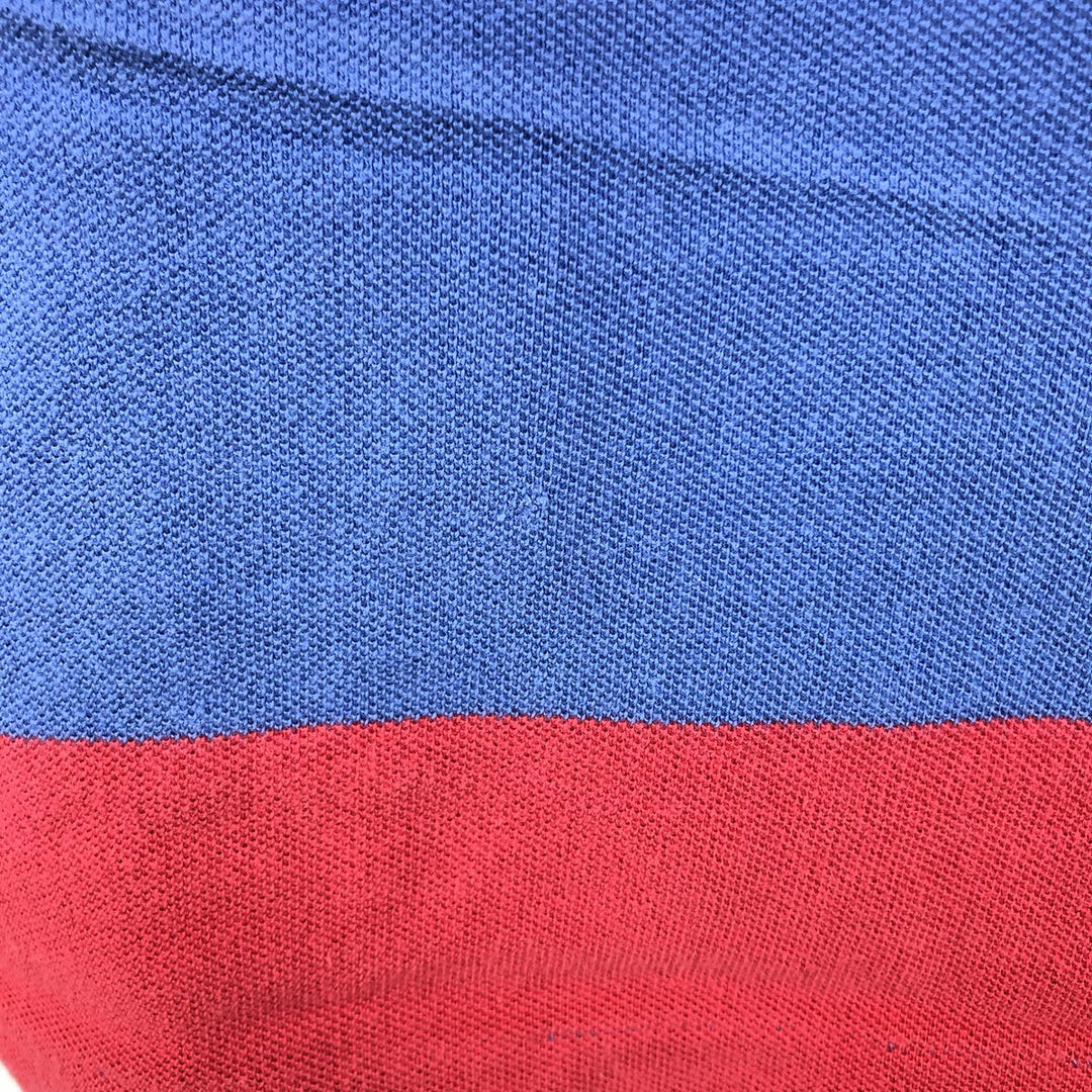 Ralph Lauren POLO by Ralph Lauren Multi-border short sleeve striped polo shirt Men's size L cotton blue type Vintage Second Hand