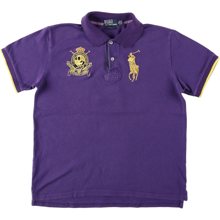 Ralph Lauren POLO by Ralph Lauren CUSTOM FIT Big Pony Short Sleeve Polo Shirt Men's XL cotton purple type Vintage Second Hand
