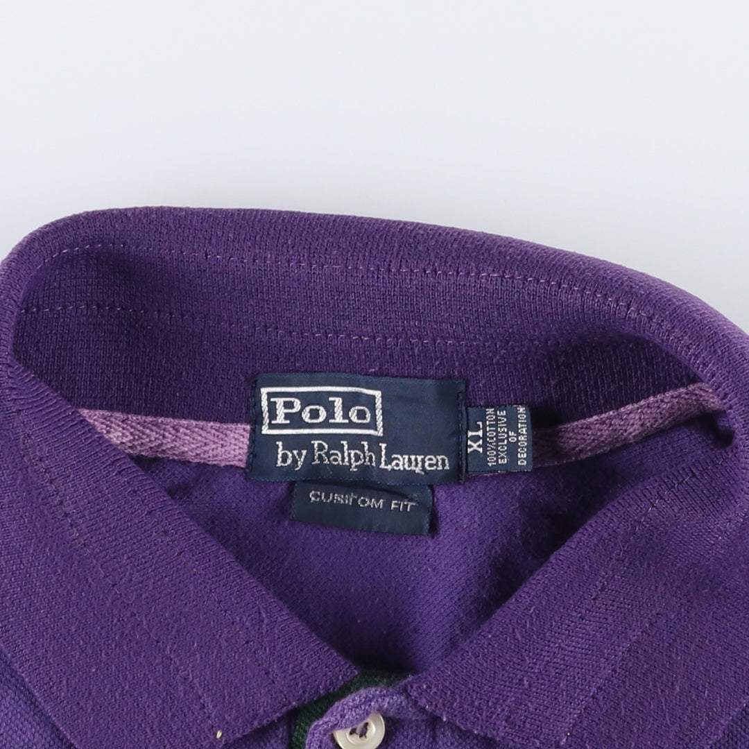 Ralph Lauren POLO by Ralph Lauren CUSTOM FIT Big Pony Short Sleeve Polo Shirt Men's XL cotton purple type Vintage Second Hand