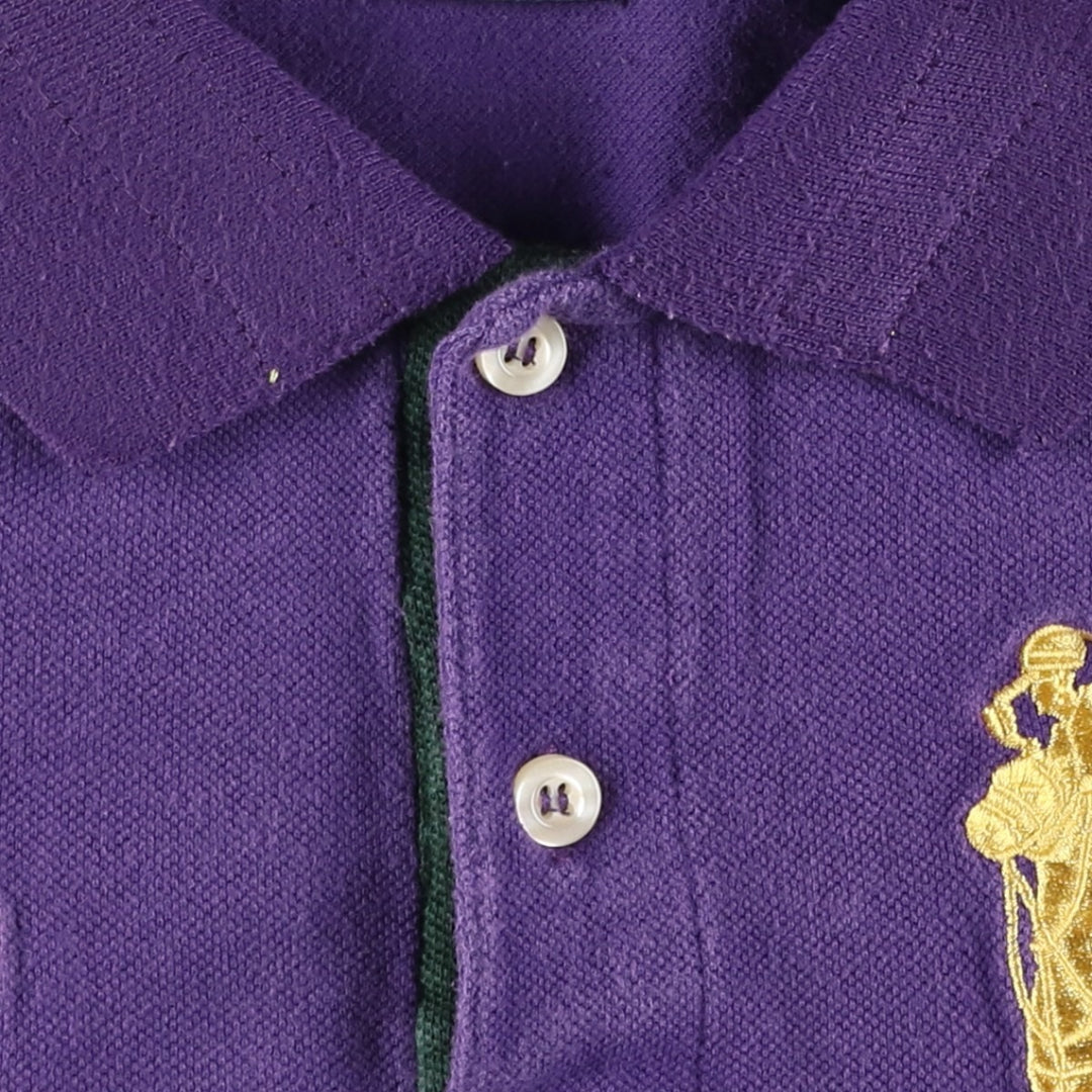 Ralph Lauren POLO by Ralph Lauren CUSTOM FIT Big Pony Short Sleeve Polo Shirt Men's XL cotton purple type Vintage Second Hand