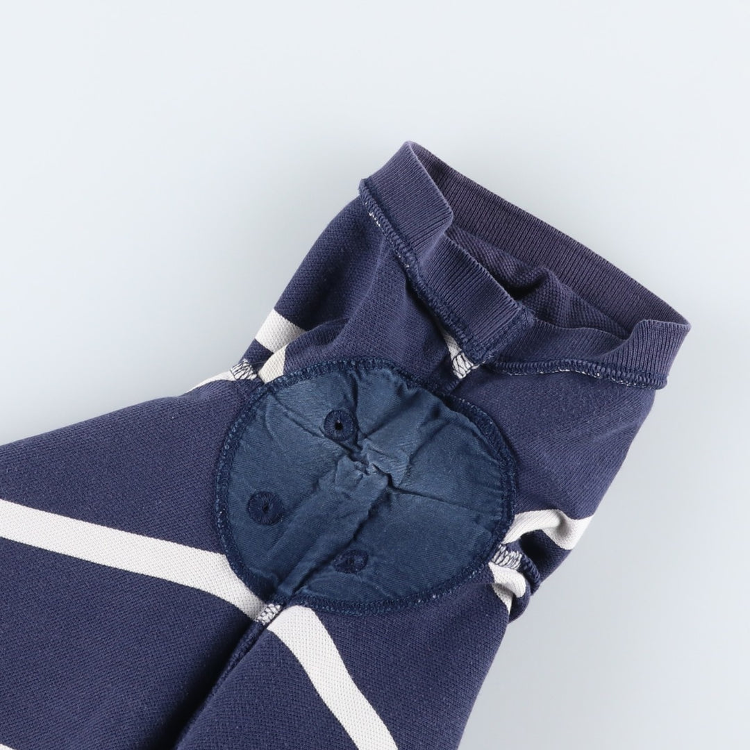 Ralph Lauren POLO by Ralph Lauren CUSTOM FIT Border Pattern Short Sleeve Rugby Shirt Men's M cotton navy blue type Vintage Second Hand