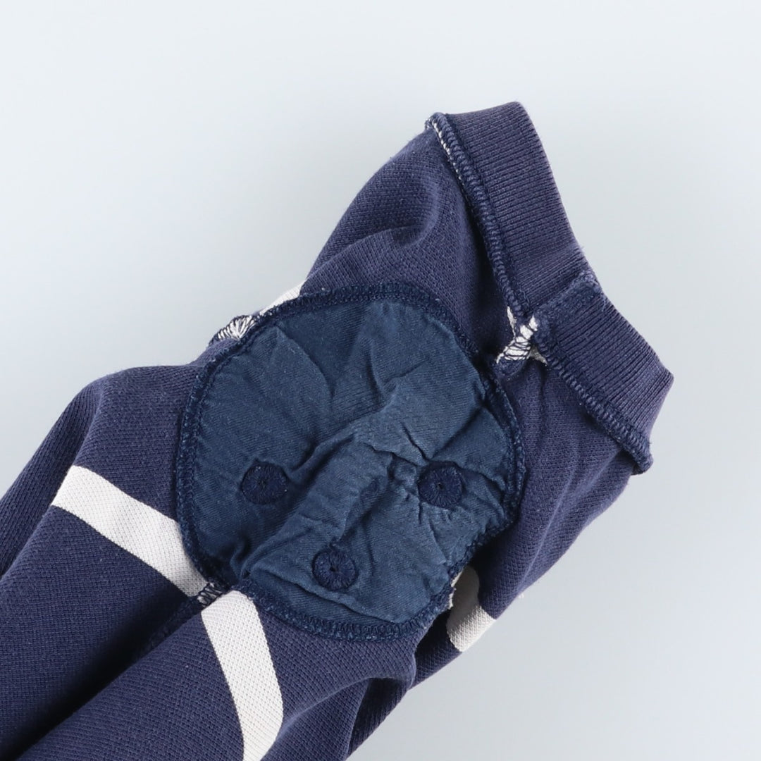 Ralph Lauren POLO by Ralph Lauren CUSTOM FIT Border Pattern Short Sleeve Rugby Shirt Men's M cotton navy blue type Vintage Second Hand