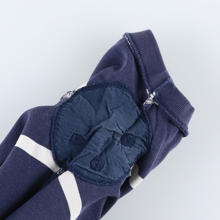 Ralph Lauren POLO by Ralph Lauren CUSTOM FIT Border Pattern Short Sleeve Rugby Shirt Men's M cotton navy blue type Vintage Second Hand