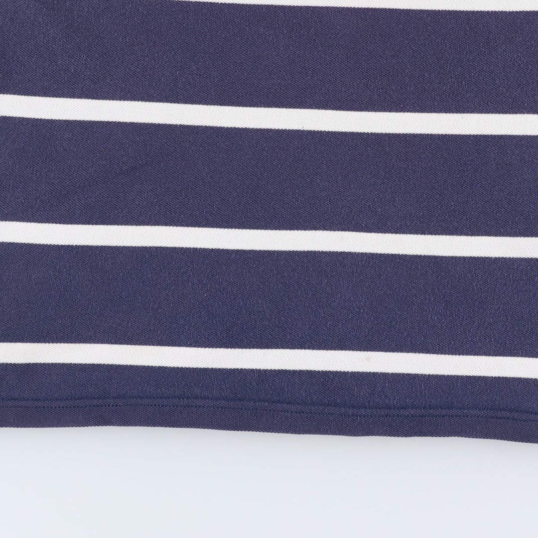 Ralph Lauren POLO by Ralph Lauren CUSTOM FIT Border Pattern Short Sleeve Rugby Shirt Men's M cotton navy blue type Vintage Second Hand