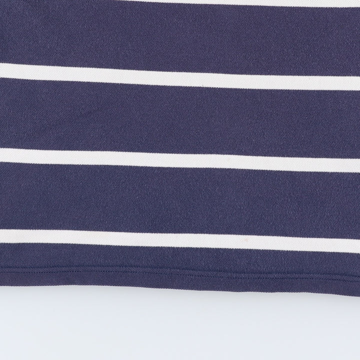 Ralph Lauren POLO by Ralph Lauren CUSTOM FIT Border Pattern Short Sleeve Rugby Shirt Men's M cotton navy blue type Vintage Second Hand