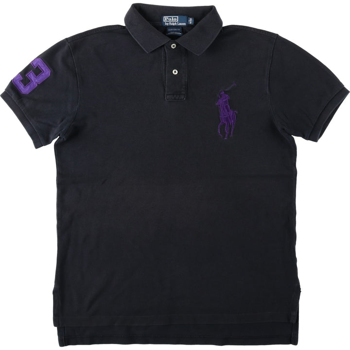Ralph Lauren POLO by Ralph Lauren CUSTOM FIT Big Pony Short Sleeve Polo Shirt Men's M size cotton white type Vintage Second Hand