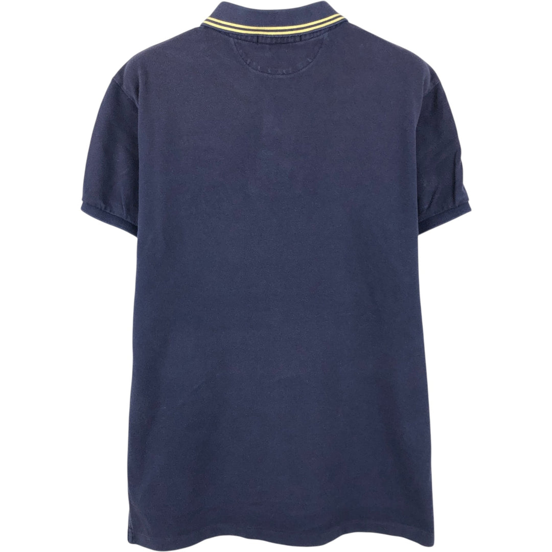 Ralph Lauren POLO by Ralph Lauren CUSTOM FIT Double Pony Short-Sleeve Polo Shirt (Men's Size M) cotton navy blue type Vintage Second Hand
