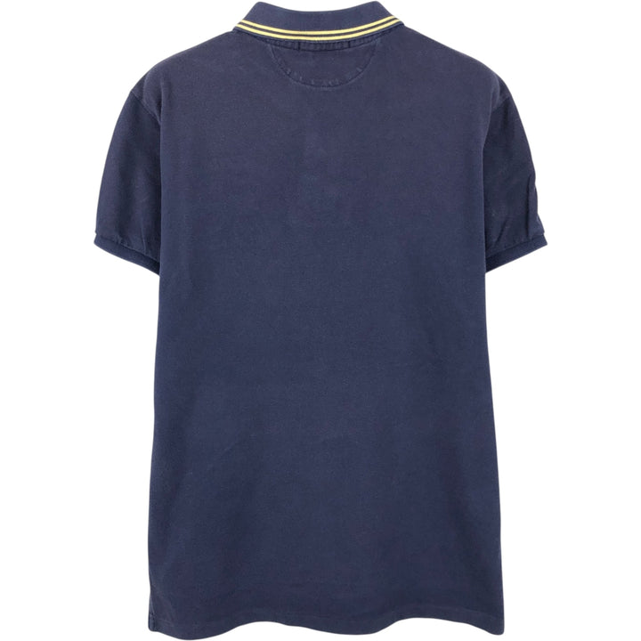 Ralph Lauren POLO by Ralph Lauren CUSTOM FIT Double Pony Short-Sleeve Polo Shirt (Men's Size M) cotton navy blue type Vintage Second Hand