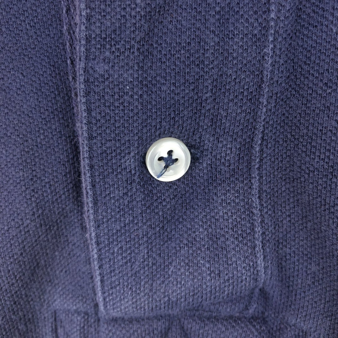 Ralph Lauren POLO by Ralph Lauren CUSTOM FIT Double Pony Short-Sleeve Polo Shirt (Men's Size M) cotton navy blue type Vintage Second Hand