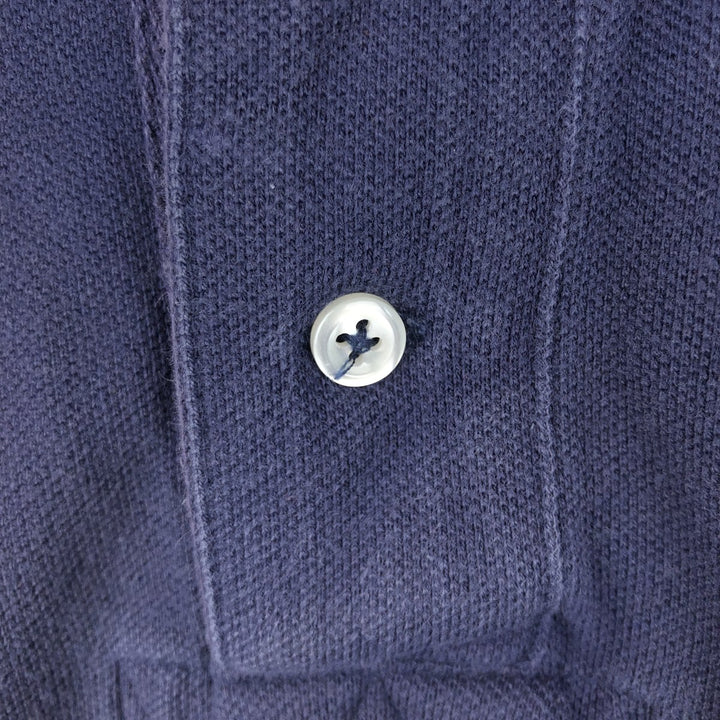 Ralph Lauren POLO by Ralph Lauren CUSTOM FIT Double Pony Short-Sleeve Polo Shirt (Men's Size M) cotton navy blue type Vintage Second Hand