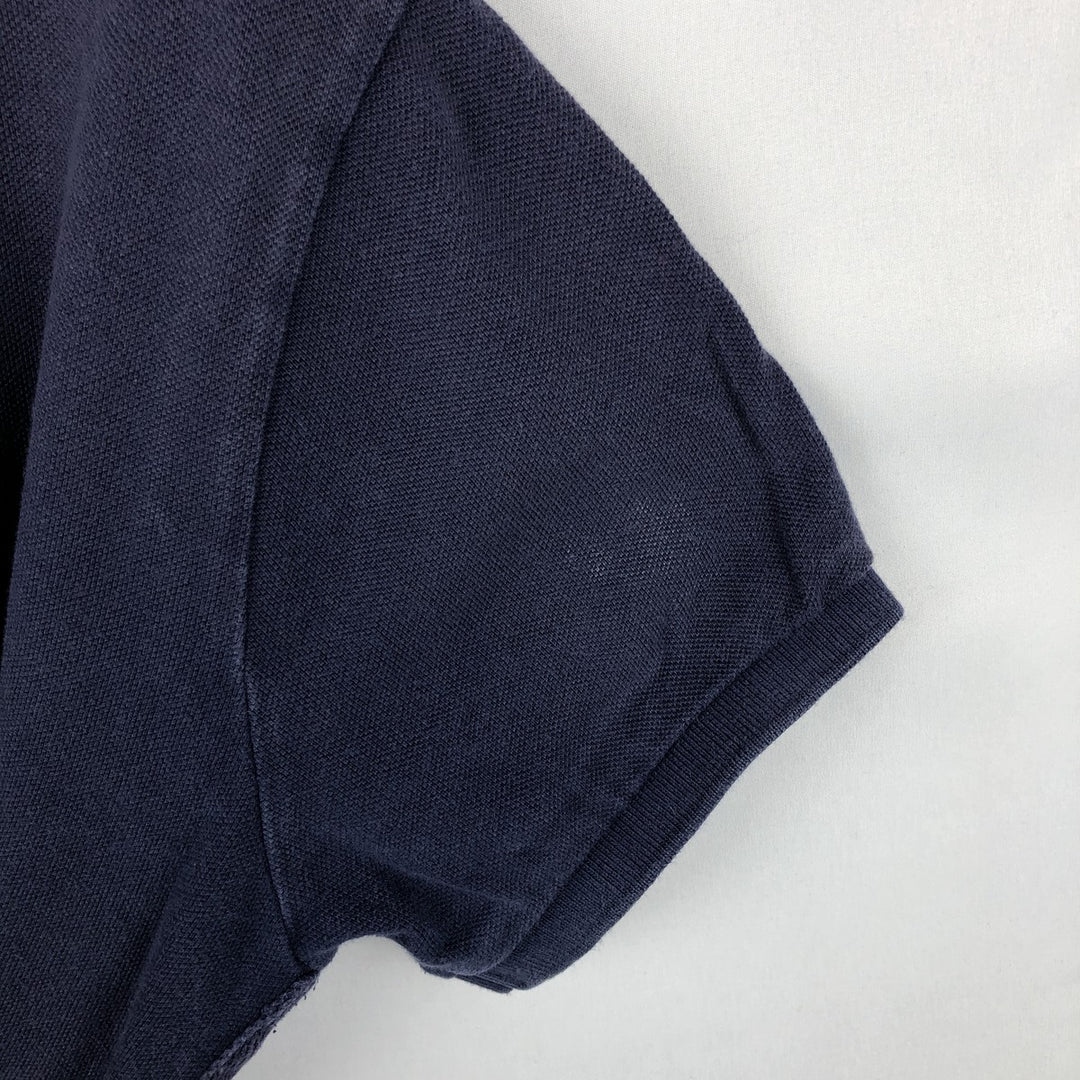 Ralph Lauren POLO by Ralph Lauren CUSTOM FIT Double Pony Short-Sleeve Polo Shirt (Men's Size M) cotton navy blue type Vintage Second Hand